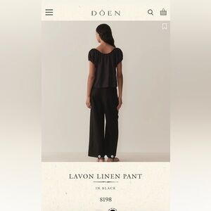 Dôen Black Lavon Linen Pants